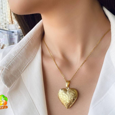 گردنبند استیل طلایی لاکت عکس-134088