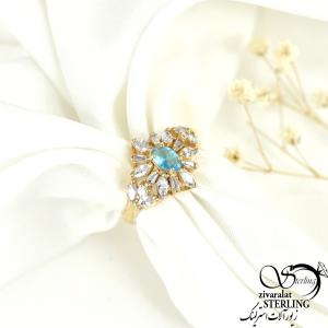 انگشتر خورشیدی طلاروس با نگین سوارسکی کد 8875