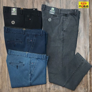 شلوار کتان لی هنسل کبریتی مردانه فول کش سایز 44 تا 54 hansel فاق بلند-149388