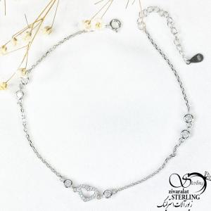 پابند قلبی نقره روکش آب طلا کد10554