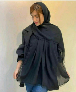 شال مشکی مجلسی اسلپ حاشیه دانتل مناسب محرم قواره دو متری