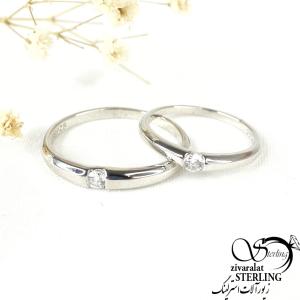 حلقه ست نگین مربع ساخت ایتالیا کد 9485