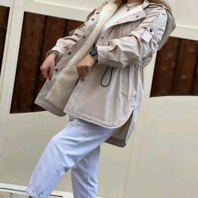 کاپشن زنانه جلو دکمه دار مدل روسی