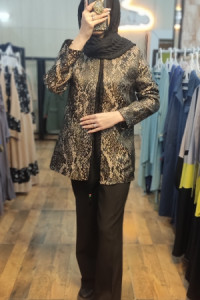 مانتو کتی زنانه ژاکارد ایده آل مدل سینکل