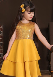 پیراهن دخترانه پولک زرد