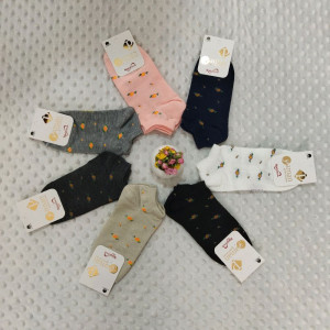 جوراب نخی مچی زنانه طرح گلدار