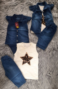 سه تیکه لی دخترانه پارچه لی سنگشور شده سایز 40/45/50/55 تک رنگ-109690