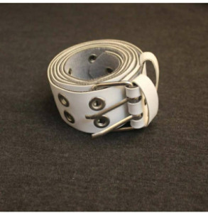 کمربند زنانه دو پانچ سفید