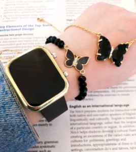 ست ساعت ال ای دی همراه با دستبند و گردنبند-122465