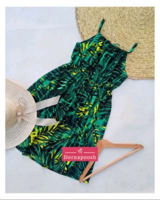 پیراهن روزمره زنانه نخی مدل پیراهن زنانه کوتاه بندی نخی