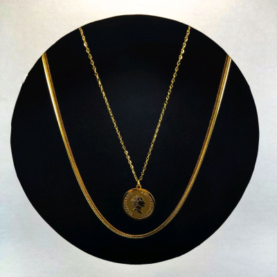 گردنبند دو رج سکه الیزابت و ماری