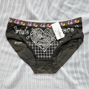 شورت نخ پنبه طرح دار قلبی (مشکی)