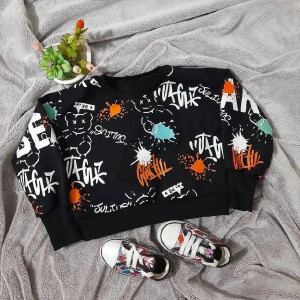 کراپ تک فینگردار دخترانه تدی آبرنگی-105614