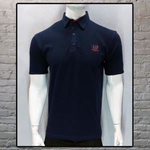 تیشرت مردانه آستین کوتاه یقه دار رنگ سورمه ای