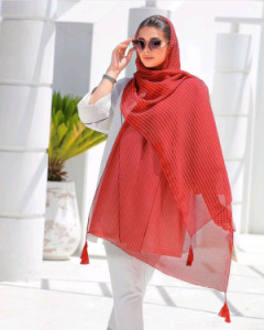 شال مجلسی پلیسه رنگها پاستلی