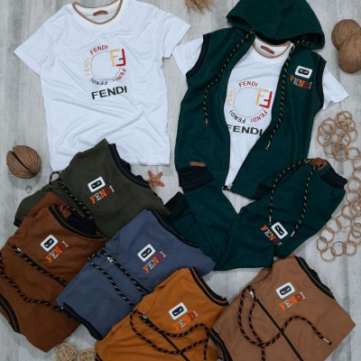 سه تیکه هودی شلوار فندی-128518