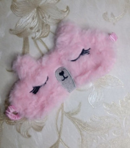 چشم بند فانتزی صورتی طوسی