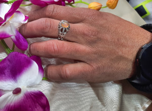 انگشتر مردانه اوپال اتیوپی رکاب نقره