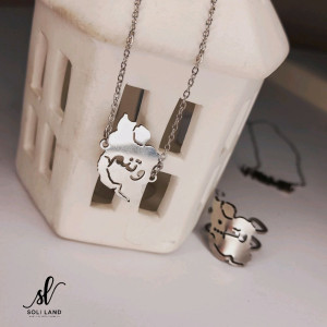 گردنبند ایران استیل نقره ای رنگ ثابت ارسال رایگان