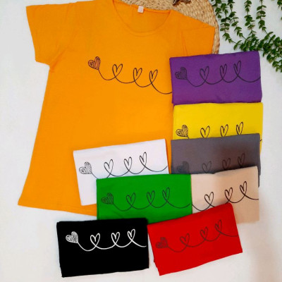 تیشرت زنانه دخترانه نخ پنبه