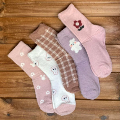 جوراب موهر تم صورتی خرگوش