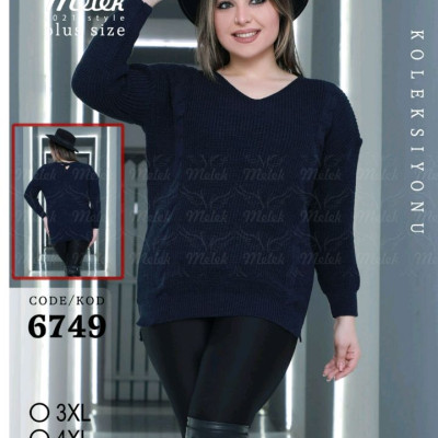 بلوز بافت یقه هفت پشت پنجره ای آستین بلند