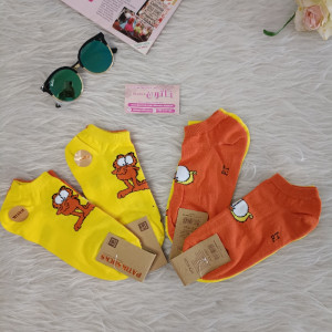 جوراب مچی ریزبافت مدل تابه تا زردونارنجی