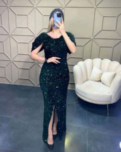 پیراهن مهمانی زنانه پولکی مدل سلدا-117818