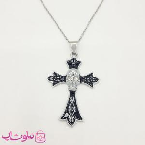 گردنبند پسرانه طرح اسکلت و صلیب