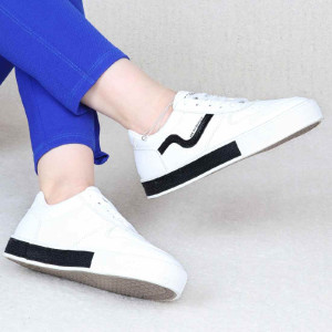 کتانی زنانه ونس سیتی موجی سفید طوسی مشکی