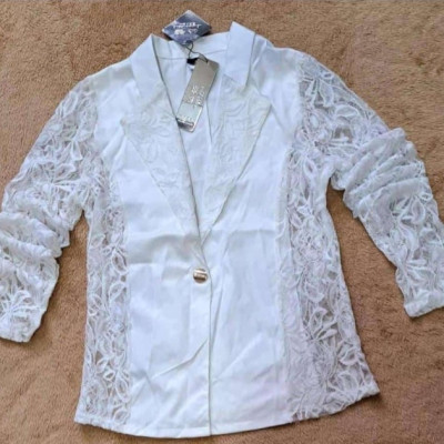 کت مجلسی سفید تک رنگ سایز لارج مناسب 36الی40-141616