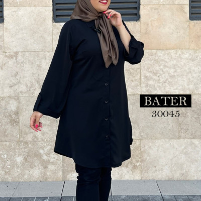 تونیک مانتویی الیزه مشکی سایز بزرگ 44 تا 62