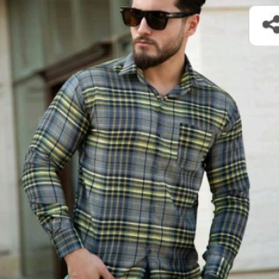 پیراهن مردانه مدل Liverji (طوسی زرد)