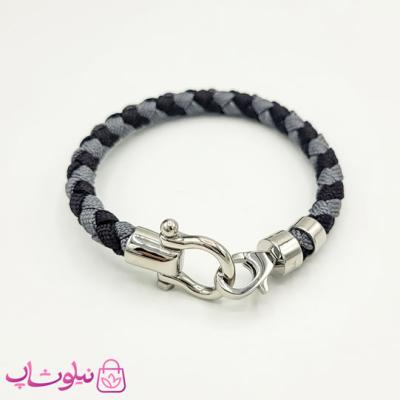 دستبند امگا مردانه 007 مدل کنفی طوسی مشکی کیفیت مستر کد 600