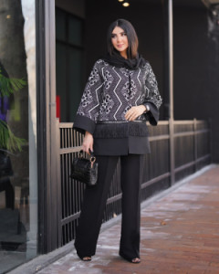 مانتو مجلسی کتان مدل سنتی