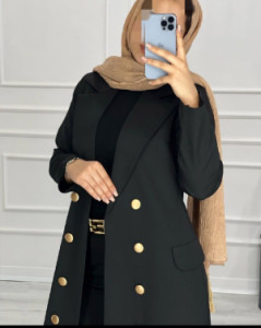 مانتو کتی زنانه کرپ مدل بلند