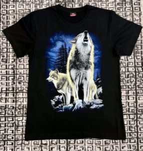 تیشرت بلک لایت سه بعدی مدل گرگ