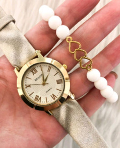 ساعت زنانه بند چرم بولون به همراه اشانتیون