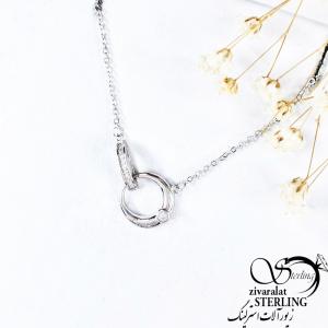 گردنبند نقره طرح حلقه روکش طلا کد 10593