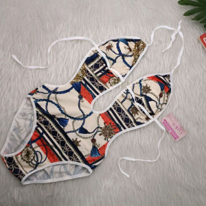 مایو اسلیپ پشت باز طرح زنجیر بند دار گردنی خاتون