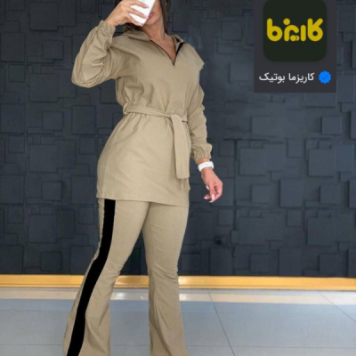 ست کتان ( سویشرت و شلوار)