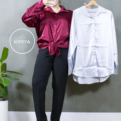 شومیز ساتن ال ایکس پشت کرپ