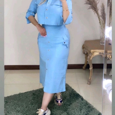 مانتو شلوار زنانه کتان مدل کت و دامن بیرونپوش