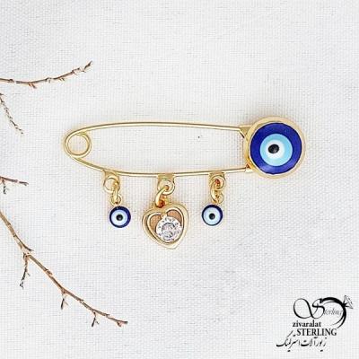 سنجاق سینه چشم نظر ysx قلب دار با کد 12364