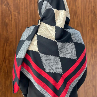 روسری نخی دست دوز قواره 140 پاییزه طرح دار