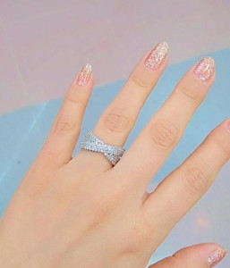 انگشتر نقره زنانه طرح پرنس ضربدری با آبکاری طلا سفید