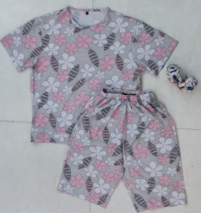 تیشرت شلوارک نخی مدل نسیم