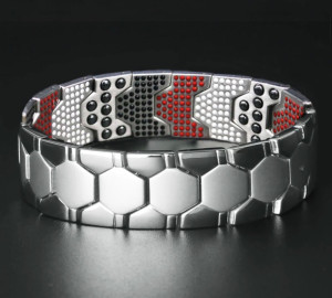 دستبند مغناطیسی سلامت بایو نقره ای باریک