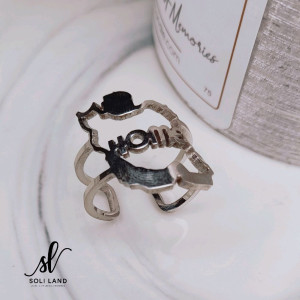 انگشتر با طرح نوشته HOME استیل رنگ ثابت