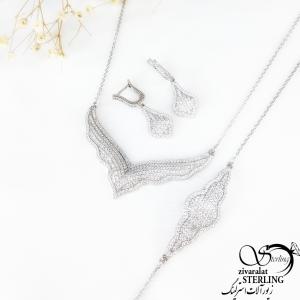 سرویس هفتی طرح برجسته با نقره عیار925 کد 11159